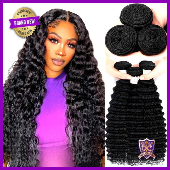 100% Brazilian Human Hair Bundles Deep Wave 18-22 Inch 3 Pack Extensions main image 4